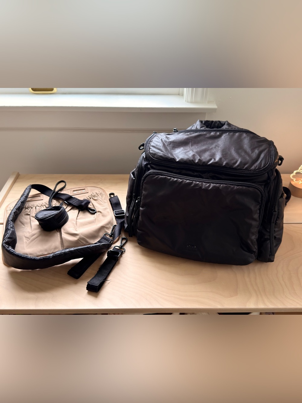 Caraa Baby Bag Medium in Black Nylon